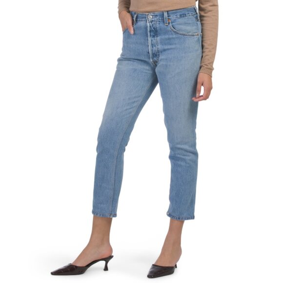 RE/DONE X LEVIS Indigo Made In Usa High Rise Crop Jeans - Picture 1 of 2